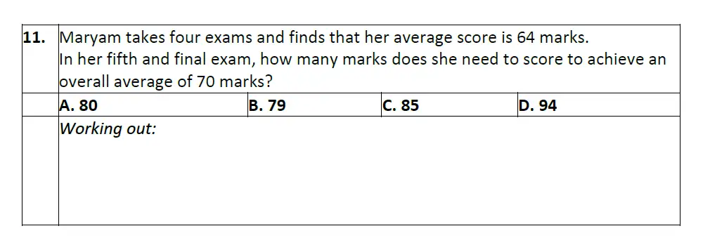 Question 11 - Eltham College Year 7 Entrance and Scholarship Exam 2024