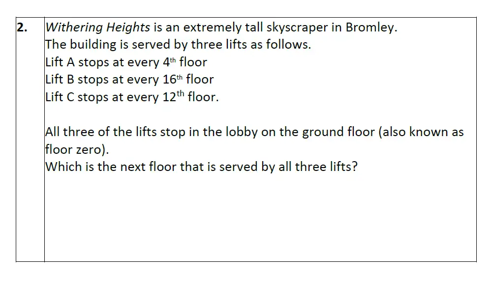 Question 22 - Eltham College Year 7 Entrance and Scholarship Exam 2024