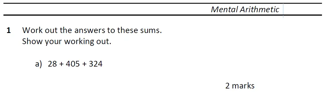 Question 1(a) - Eltham College 11 Plus Maths Entrance Exam - 2024