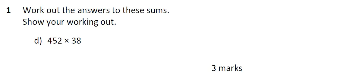 Question 1(d) - Eltham College 11 Plus Maths Entrance Exam - 2024