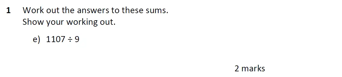 Question 1(e) - Eltham College 11 Plus Maths Entrance Exam - 2024