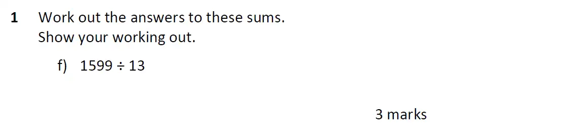 Question 1(f) - Eltham College 11 Plus Maths Entrance Exam - 2024