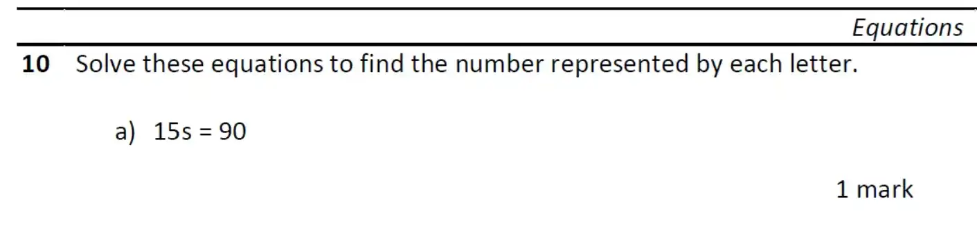 Question 10(a) - Eltham College - 11 Plus Maths Entrance Exam - 2026