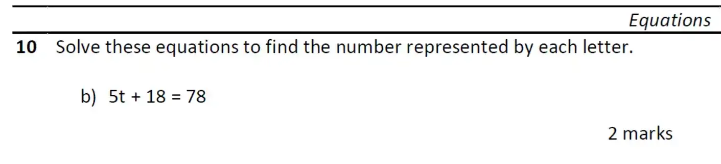 Question 10(b) - Eltham College - 11 Plus Maths Entrance Exam - 2026