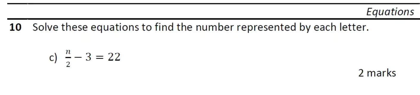 Question 10(c) - Eltham College - 11 Plus Maths Entrance Exam - 2026