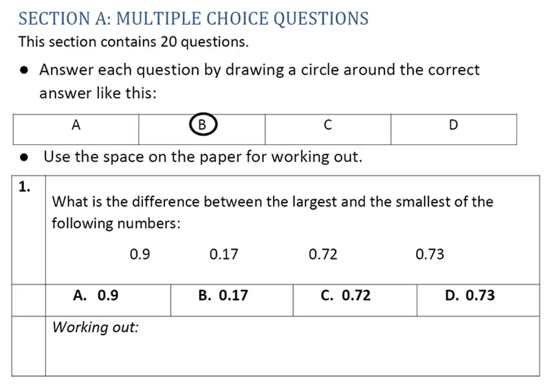 Question 01 - Eltham College - 11 Plus Maths Entrance Exam Paper - 2019