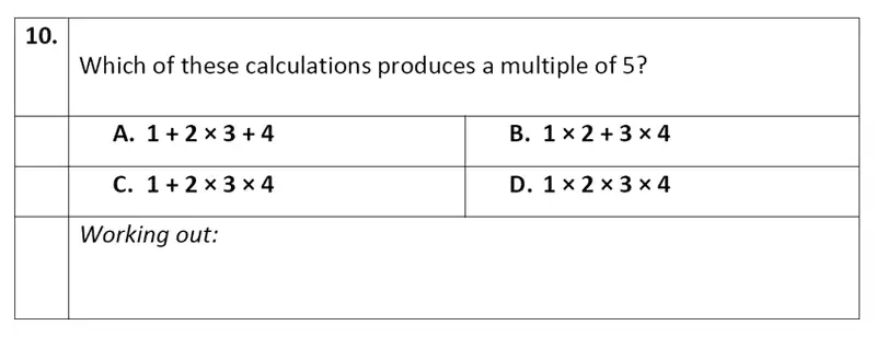 Question 10 - Eltham College - 11 Plus Maths Entrance Exam Paper - 2019