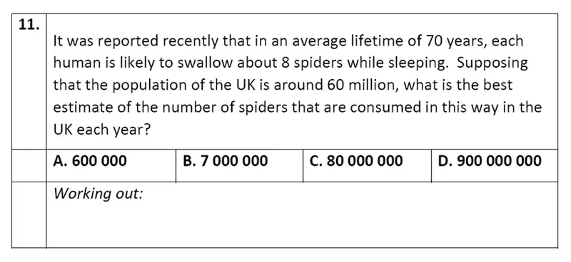 Question 11 - Eltham College - 11 Plus Maths Entrance Exam Paper - 2019