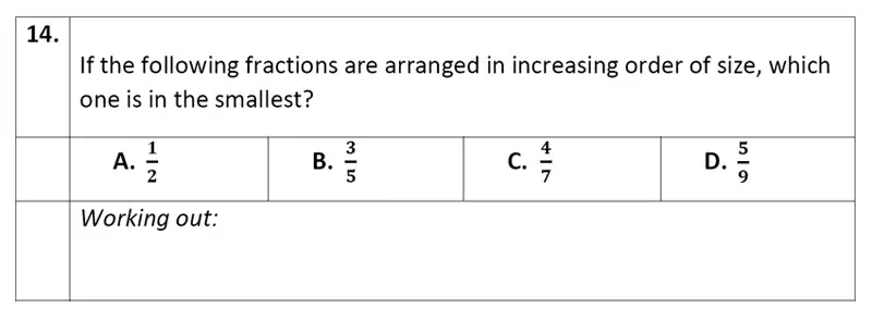 Question 14 - Eltham College - 11 Plus Maths Entrance Exam Paper - 2019