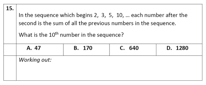 Question 15 - Eltham College - 11 Plus Maths Entrance Exam Paper - 2019