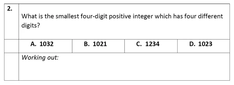 Question 02 - Eltham College - 11 Plus Maths Entrance Exam Paper - 2019