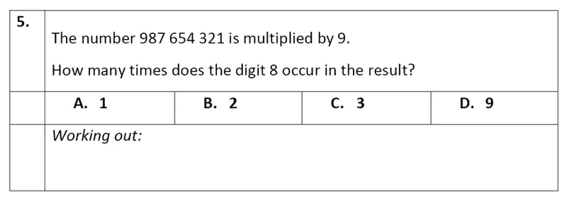 Question 05 - Eltham College - 11 Plus Maths Entrance Exam Paper - 2019