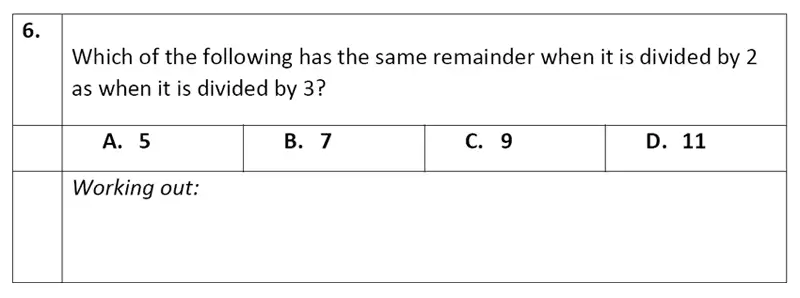 Question 06 - Eltham College - 11 Plus Maths Entrance Exam Paper - 2019