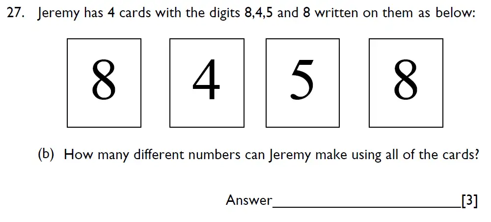 Question 27(b) - Emanuel School - 11 Plus Maths Paper A - 2025