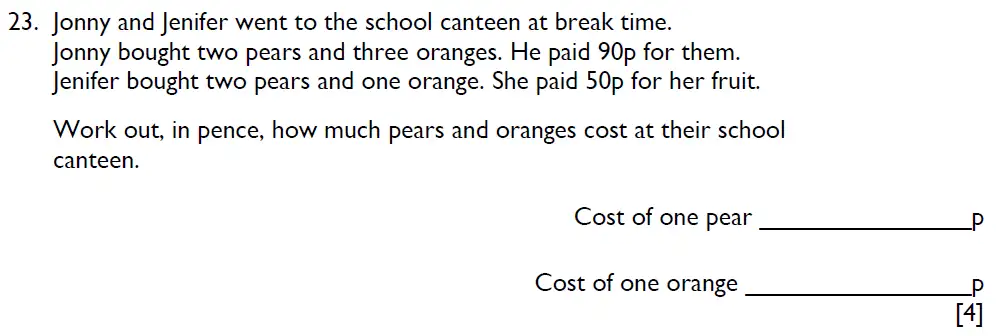 Question 23 - Emanuel School - 11 Plus Maths Paper B - 2025