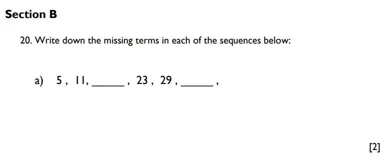 Question 20(a) - Emanuel School - 11 Plus Maths Paper B - 2026