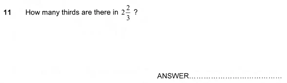 Question 11 - Forest School - 11+ Maths Entrance Examination - 2012