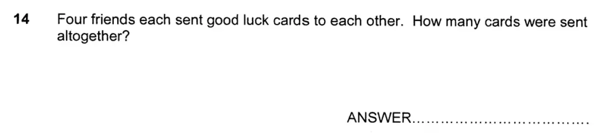 Question 14 - Forest School - 11+ Maths Entrance Examination - 2012