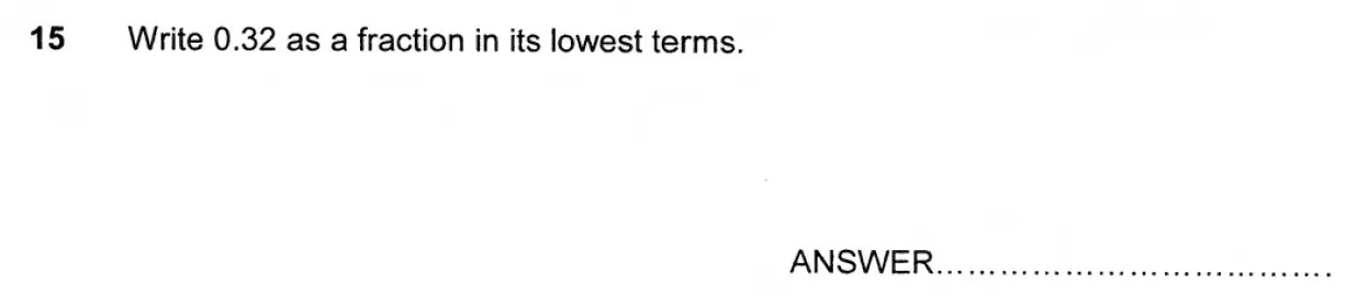 Question 15 - Forest School - 11+ Maths Entrance Examination - 2012