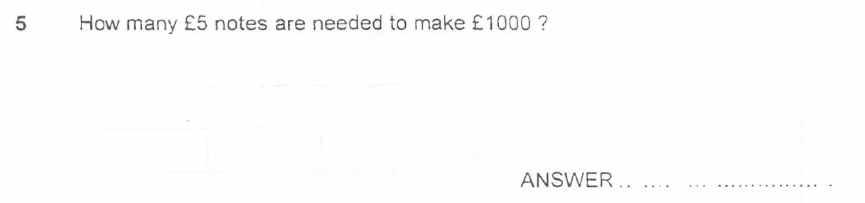 Question 5 - Forest School 11 Plus Maths Entrance Exam Sample Paper - 2024