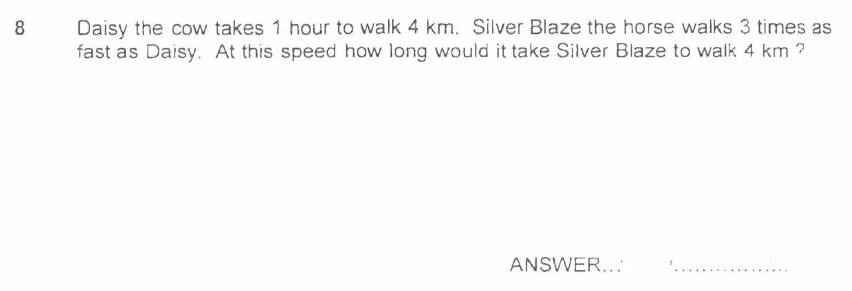 Question 8 - Forest School 11 Plus Maths Entrance Exam Sample Paper - 2024