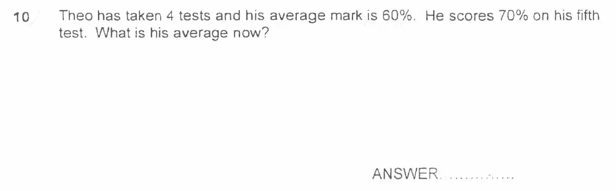 Question 10 - Forest School 11 Plus Maths Entrance Exam Sample Paper - 2024