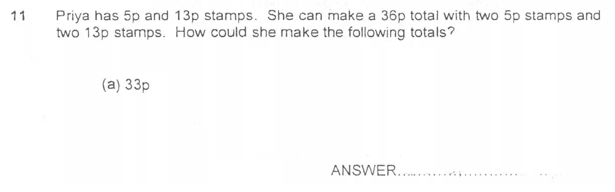 Question 11(a) - Forest School 11 Plus Maths Entrance Exam Sample Paper - 2024