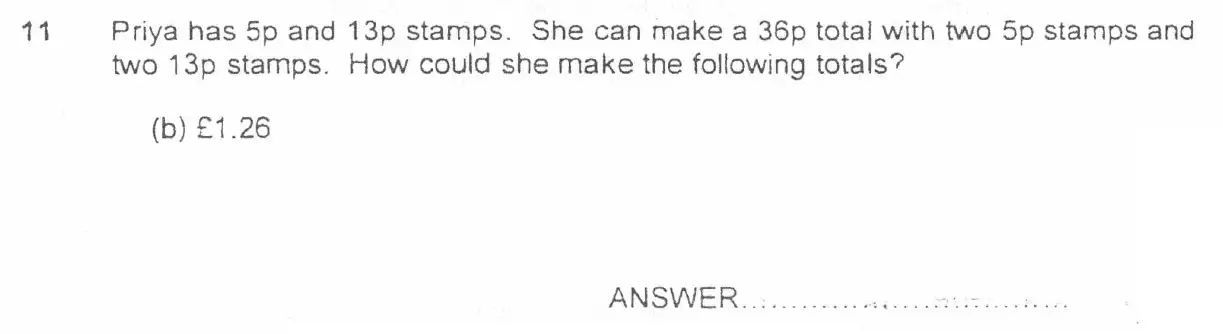 Question 11(b) - Forest School 11 Plus Maths Entrance Exam Sample Paper - 2024