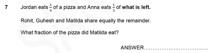 Question 7 - Forest School – 11 Plus Maths Sample Paper 1 – 2023