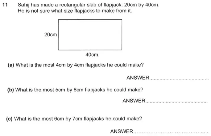 Question 11(a,b,c) - Forest School – 11+ practice paper 1 - 2024