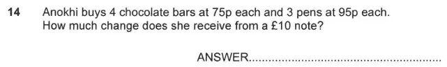 Question 14 - Forest School – 11+ practice paper 1 - 2024