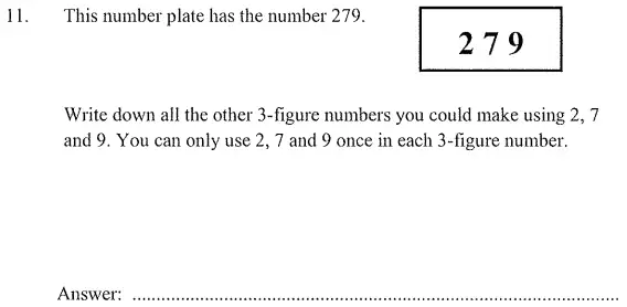 Question 11 - The London Independent Girls' Schools' Consortium Group 1 Maths 2011