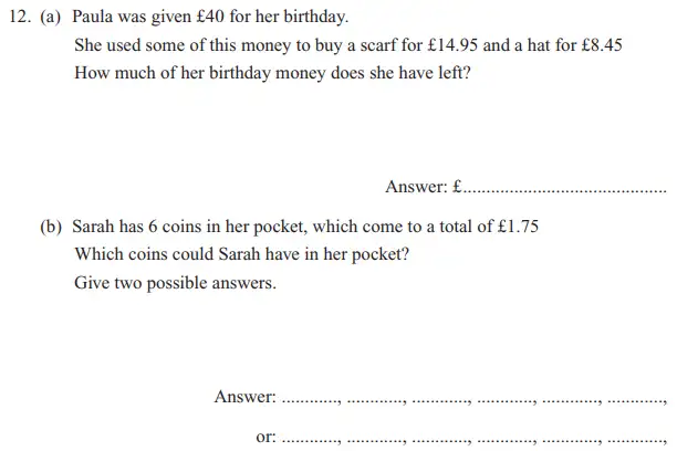 Question 12(12(a),12(b)) - The North London Independent Girls' Schools' Consortium Group 1 Maths 2014