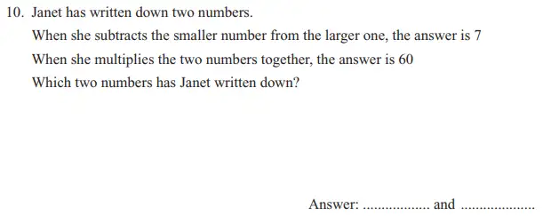 Question 10 - The North London Independent Girls Schools Consortium Group 1 Maths 2015