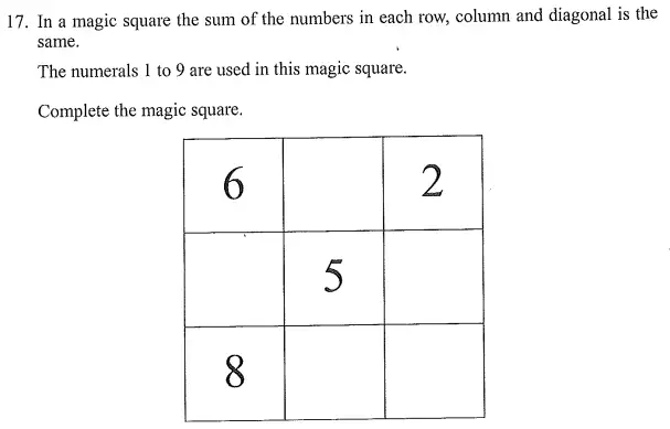 Question 17 - The North London Independent Girls' Schools' Consortium Group 1 Maths 2016