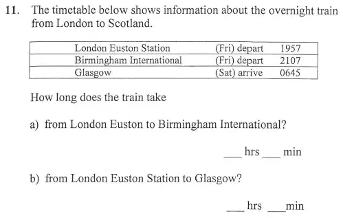 Question 11(11(a),11(b)) - The North London Independent Girls' Schools' Consortium Group 2 Maths 2011