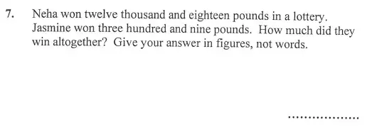 Question 7 - The North London Independent Girls' Schools' Consortium Group 2 Maths 2011