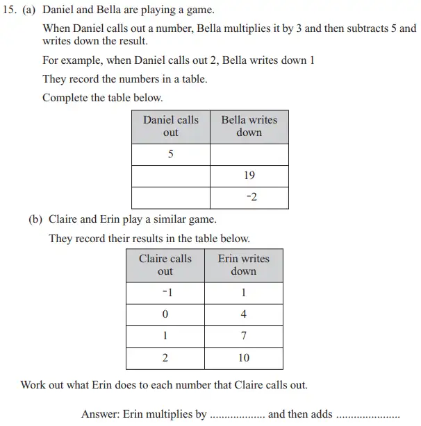 Question 15(15(a)) - The North London Independent Girls' Schools' Consortium Group 2 Maths 2016