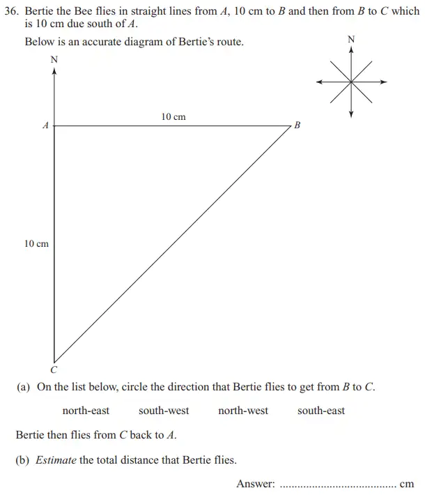 Question 36(36(a),36(b)) - The North London Independent Girls' Schools' Consortium Group 2 - 11 Plus Maths Paper - 2016