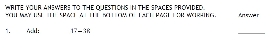 Question 1 - Haberdashers Askes Boys School HABS – 11 Plus Entrance Exam 2015