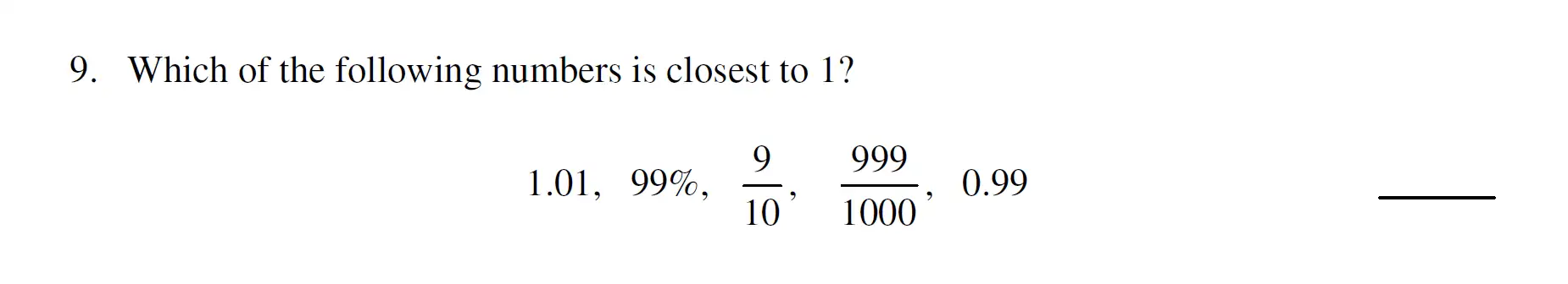 Question 9 - Haberdashers’ Aske’s Boys’ School (HABS) 11 Plus Maths Sample Paper – 2007
