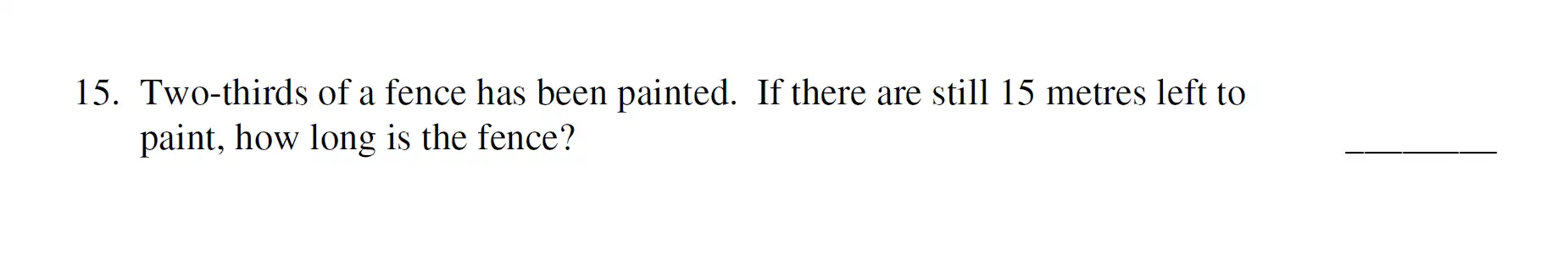 Question 15 - Haberdashers’ Aske’s Boys’ School (HABS) 11 Plus Maths Sample Paper – 2007