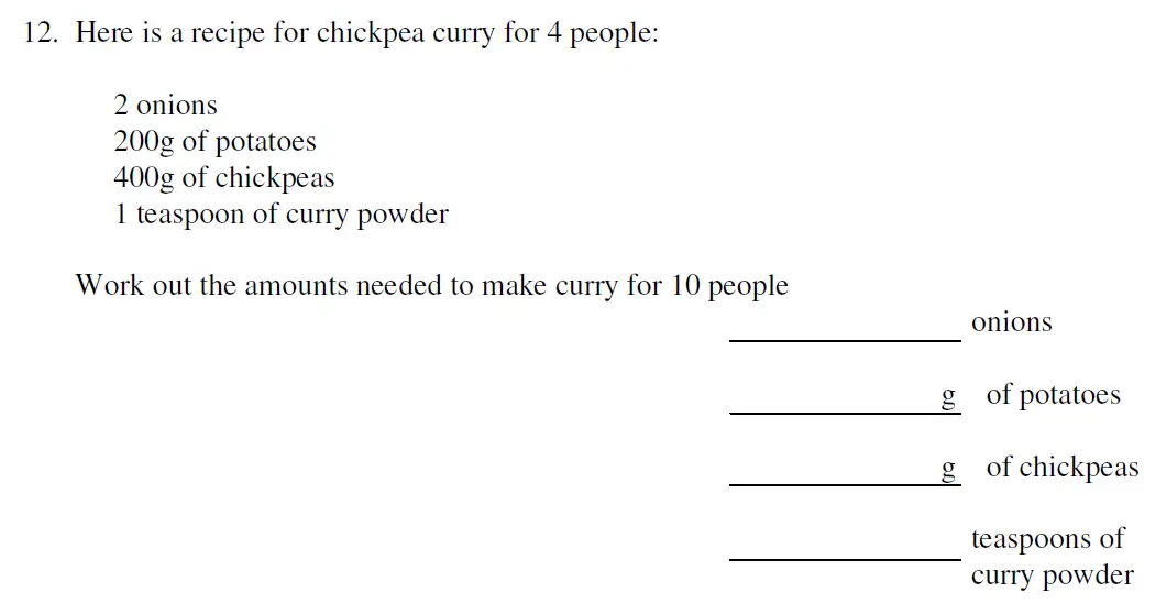 Question 12 - Haberdashers’ Aske’s Boys’ School (HABS) 11 Plus Maths Sample Paper – 2008