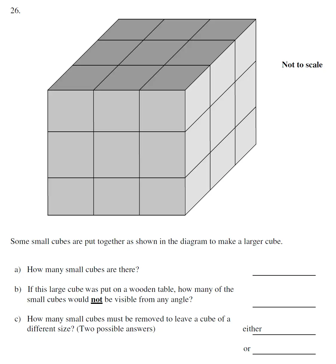 Question 26(26(a),26(b),26(c)) - The Haberdashers' Aske's Boys’ School HABS - 11+ Maths Entrance Examination - 2008