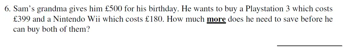 Question 6 - Haberdashers’ Aske’s Boys’ School (HABS) 11 Plus Maths Sample Paper – 2008