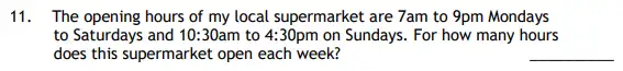 Question 11 - Haberdashers’ Aske’s Boys’ School (HABS) 11 Plus Maths Sample Paper – 2011