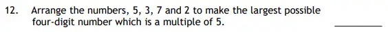 Question 12 - Haberdashers’ Aske’s Boys’ School (HABS) 11 Plus Maths Sample Paper – 2011
