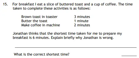 Question 15 - Haberdashers’ Aske’s Boys’ School (HABS) 11 Plus Maths Sample Paper – 2011
