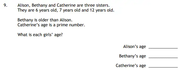 Question 9 - Haberdashers’ Aske’s Boys’ School (HABS) 11 Plus Maths Sample Paper – 2017