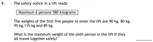 Question 9 - The Haberdashers' Aske's Boys’ School HABS - 11+ Maths Entrance Examination - 2014